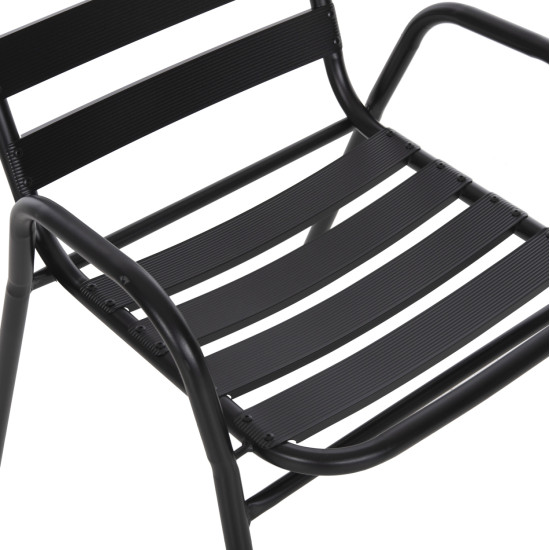Σετ τραπεζαριασ 5τμχ adam hm21219.01 καρεκλεσ μεταλλικεσ & τραπεζι 110x60 μαυρο **