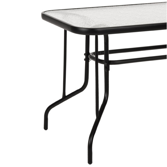 Σετ τραπεζαριασ 5τμχ adam hm21219.01 καρεκλεσ μεταλλικεσ & τραπεζι 110x60 μαυρο **