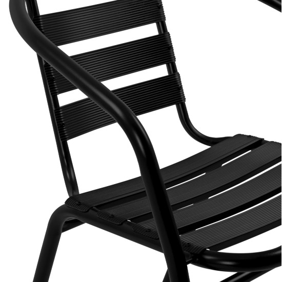 Σετ τραπεζαριασ 5τμχ adam hm21220 καρεκλεσ μεταλλικεσ & τραπεζι 110x60 μαυρο **