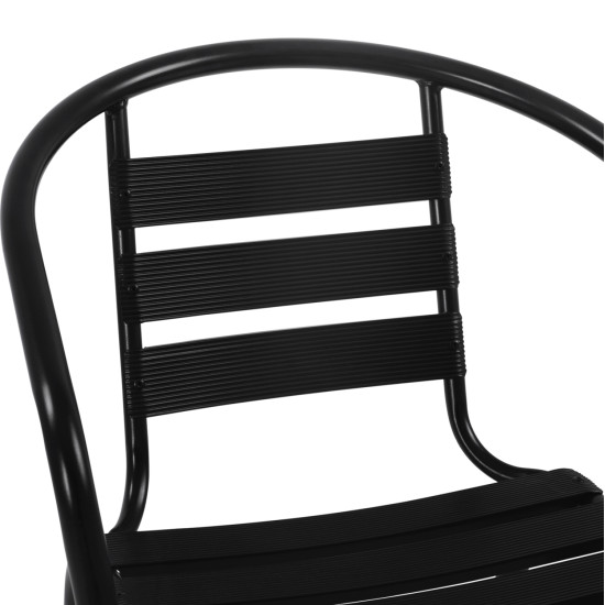 Σετ τραπεζαριασ 5τμχ adam hm21220 καρεκλεσ μεταλλικεσ & τραπεζι 110x60 μαυρο **