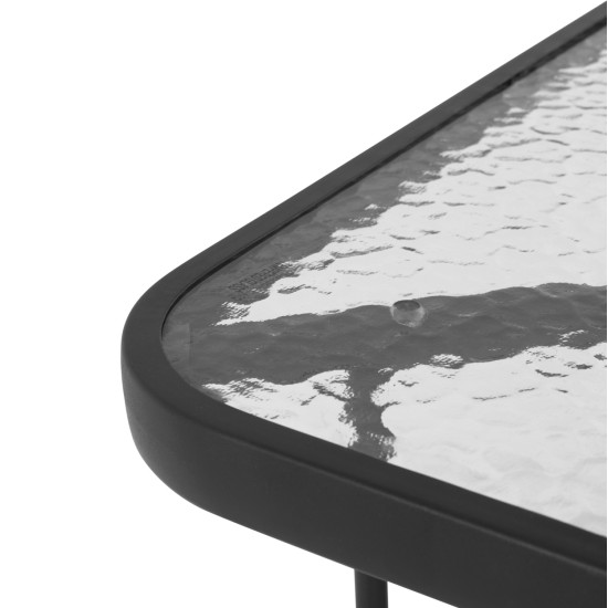 Σετ τραπεζαριασ 5τμχ adam hm21220 καρεκλεσ μεταλλικεσ & τραπεζι 110x60 μαυρο **