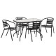 Σετ τραπεζαριασ 5τμχ adam hm21220 καρεκλεσ μεταλλικεσ & τραπεζι 110x60 μαυρο **