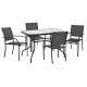Σετ τραπεζαριασ 5τμχ redan hm21223.01 τραπεζι & 4 πολυθρονεσ σε μαυρο **