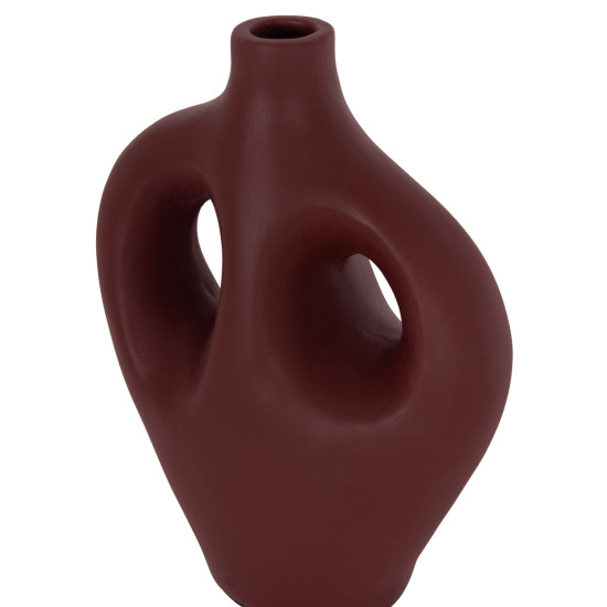Επιτραπεζιο διακοσμητικο βαζο fliker hm4666.03l τερακοτα σε βυσσινι--22.5x12x30υεκ. **