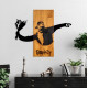 Διακοσμητικο τοιχου banksy hm4757-φυλλα μεταλλου μαυρα-ξυλο 69x3(βάθος)x58υεκ. **