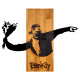 Διακοσμητικο τοιχου banksy hm4757-φυλλα μεταλλου μαυρα-ξυλο 69x3(βάθος)x58υεκ. **