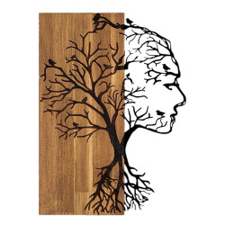 Διακοσμητικο τοιχου οψη γυναικασ hm4754-μεταλλο μαυρο-ξυλο 43x3(βάθος)x58υεκ. **