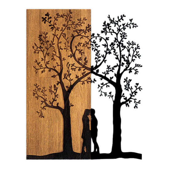 Διακοσμητικο τοιχου hm4753-μεταλλο μαυρο-ξυλο 45x3(βάθος)x58υεκ. **