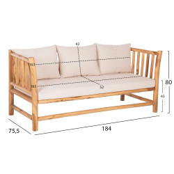 Σετ σαλονι 4τμχ eddard hm9340.25 απο μασιφ ξυλο teak φυσικο - λευκο ** Σετ σαλονι 4τμχ eddard hm9340.25 απο μασιφ ξυλο teak φυσικο - λευκο **