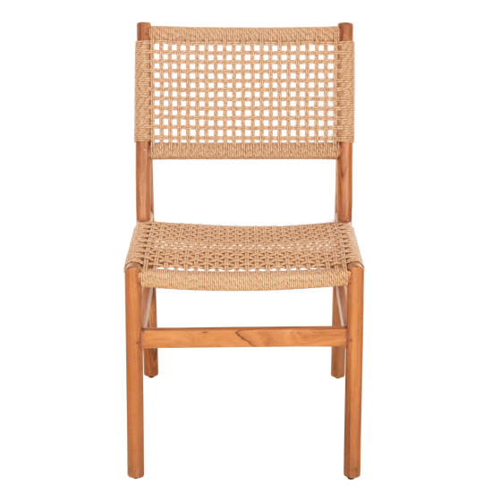 Καρεκλα τραπεζαριασ diniz hm6554 ξυλο teak φυσικο--συνθ.σχοινι 48x60x84υεκ. **