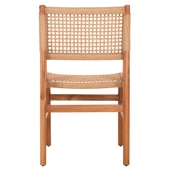 Καρεκλα τραπεζαριασ diniz hm6554 ξυλο teak φυσικο--συνθ.σχοινι 48x60x84υεκ. **