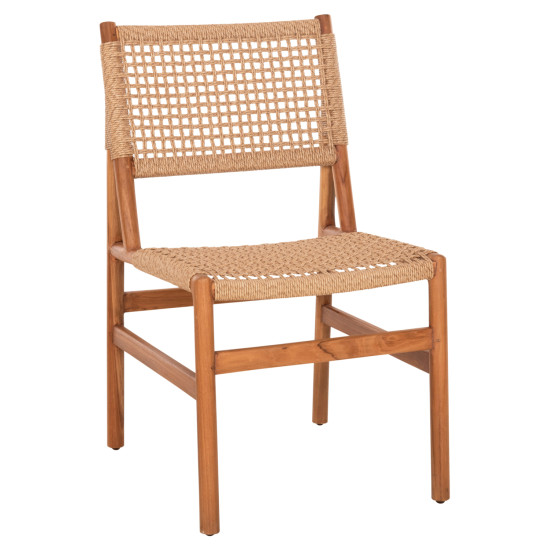 Καρεκλα τραπεζαριασ diniz hm6554 ξυλο teak φυσικο--συνθ.σχοινι 48x60x84υεκ. **
