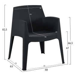 Σετ 3τμχ πολυπροπυλενιου sleek hm21267.02 τραπεζακι & 2 πολυθρονεσ-μαυρο ** Σετ 3τμχ πολυπροπυλενιου sleek hm21267.02 τραπεζακι & 2 πολυθρονεσ-μαυρο **