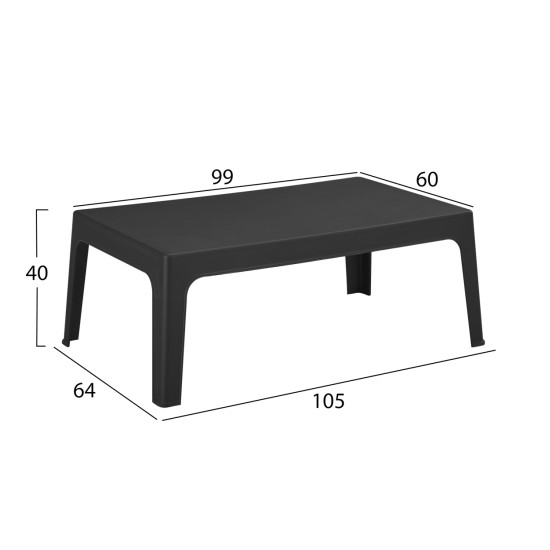 Σετ σαλονι εξ.χωρου 4τμχ sleek hm21268.02 μαυρο πολυπροπυλενιο ** Σετ σαλονι εξ.χωρου 4τμχ sleek hm21268.02 μαυρο πολυπροπυλενιο **