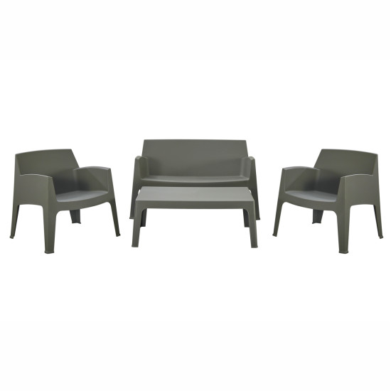 Σετ σαλονι εξ.χωρου 4τμχ sleek hm21268.05 dark olive green πολυπροπυλενιο ** Σετ σαλονι εξ.χωρου 4τμχ sleek hm21268.05 dark olive green πολυπροπυλενιο **