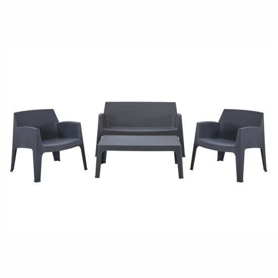 Σετ σαλονι εξ.χωρου 4τμχ sleek hm21268.10 γκρι πολυπροπυλενιο ** Σετ σαλονι εξ.χωρου 4τμχ sleek hm21268.10 γκρι πολυπροπυλενιο **