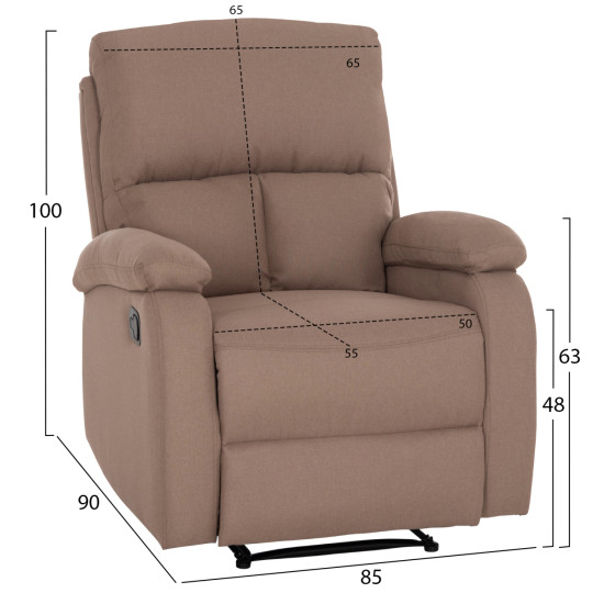 Πολυθρονα relax dioni hm3296.03 μπεζ υφασμα 85x90x100υεκ. **