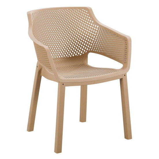 Πολυθρονα πολυπροπυλενιου peggy hm6368.03 cappuccino 60x55x79υεκ **