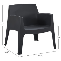 Πολυθρονα πολυπροπυλενιου lounge sleek hm6365.02 μαυρο 62x68x73υεκ. ** Πολυθρονα πολυπροπυλενιου lounge sleek hm6365.02 μαυρο 62x68x73υεκ. **
