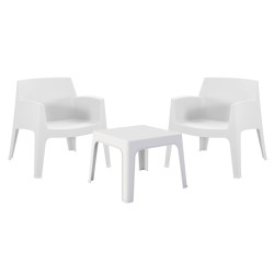 Σετ lounge 3τμχ sleek hm21274.01 λευκο πολυπροπυλενιο **