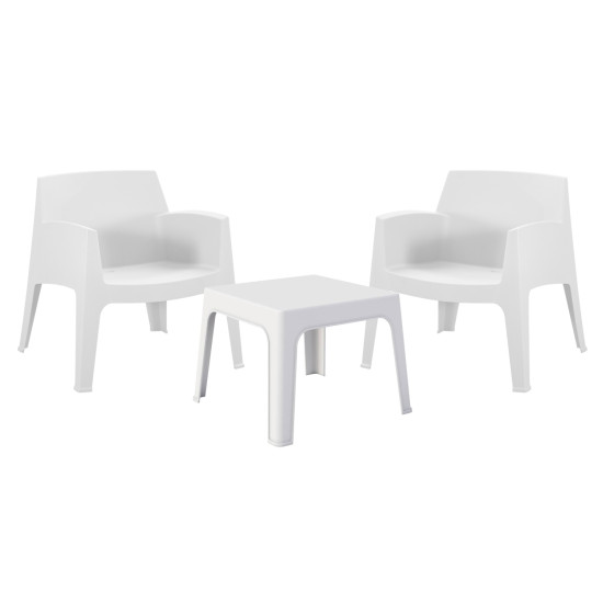 Σετ lounge 3τμχ sleek hm21274.01 λευκο πολυπροπυλενιο ** Σετ lounge 3τμχ sleek hm21274.01 λευκο πολυπροπυλενιο **