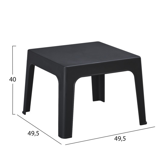 Σετ lounge 3τμχ sleek hm21274.02 μαυρο πολυπροπυλενιο **