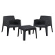 Σετ lounge 3τμχ sleek hm21274.02 μαυρο πολυπροπυλενιο ** Σετ lounge 3τμχ sleek hm21274.02 μαυρο πολυπροπυλενιο **