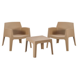 Σετ lounge 3τμχ sleek hm21274.03 καπουτσινο πολυπροπυλενιο **