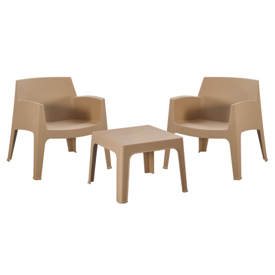 Σετ lounge 3τμχ sleek hm21274.03 καπουτσινο πολυπροπυλενιο ** Σετ lounge 3τμχ sleek hm21274.03 καπουτσινο πολυπροπυλενιο **