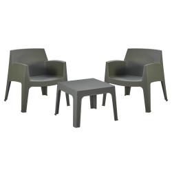 Σετ lounge 3τμχ sleek hm21274.05 dark olive green πολυπροπυλενιο **