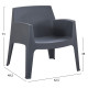Σετ lounge 3τμχ sleek hm21274.10 γκρι πολυπροπυλενιο ** Σετ lounge 3τμχ sleek hm21274.10 γκρι πολυπροπυλενιο **