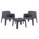 Σετ lounge 3τμχ sleek hm21274.10 γκρι πολυπροπυλενιο ** Σετ lounge 3τμχ sleek hm21274.10 γκρι πολυπροπυλενιο **