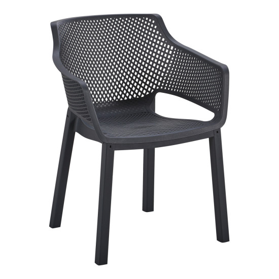 Πολυθρονα πολυπροπυλενιου peggy hm6368.02 μαυρο 60x55x79υεκ **