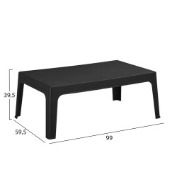 Σετ lounge 4τμχ sleek hm21275.02 μαυρο πολυπροπυλενιο **