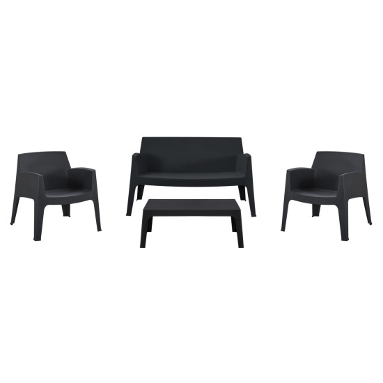 Σετ lounge 4τμχ sleek hm21275.02 μαυρο πολυπροπυλενιο ** Σετ lounge 4τμχ sleek hm21275.02 μαυρο πολυπροπυλενιο **