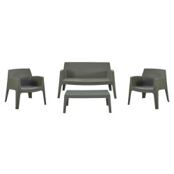Σετ lounge 4τμχ sleek hm21275.05 dark olive green πολυπροπυλενιο **