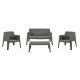Σετ lounge 4τμχ sleek hm21275.05 dark olive green πολυπροπυλενιο ** Σετ lounge 4τμχ sleek hm21275.05 dark olive green πολυπροπυλενιο **