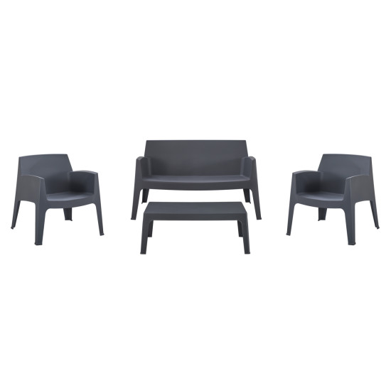 Σετ lounge 4τμχ sleek hm21275.10 γκρι πολυπροπυλενιο ** Σετ lounge 4τμχ sleek hm21275.10 γκρι πολυπροπυλενιο **