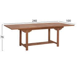 Tραπεζι τραπεζαριασ ανοιγομενο crander hm6376 ξυλο teak σε φυσικο 180-240x100x76υεκ **