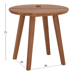 Tραπεζι τραπεζαριασ στρογγυλο dante hm6379 ξυλο teak φ80x75υεκ. **