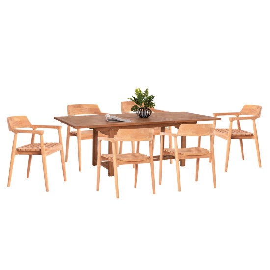 Σετ τραπεζαριασ frem hm21291 τραπεζι & 6 πολυθρονεσ---τεακ ξυλο ** Σετ τραπεζαριασ frem hm21291 τραπεζι & 6 πολυθρονεσ---τεακ ξυλο **