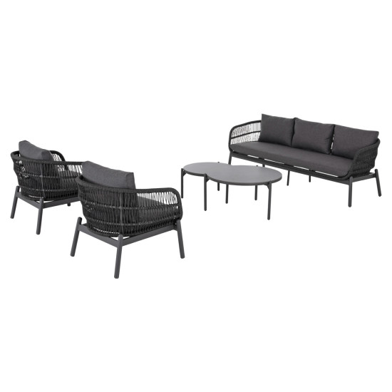 Σετ σαλονι εξ.χωρου 5τμχ memfis hm6470.01 αλουμινιο-σχοινι-κεραμικο top---γκρι **