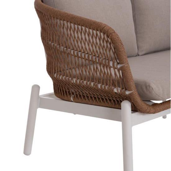 Σετ σαλονι εξ.χωρου 5τμχ memfis hm6470.03 αλουμινιο-σχοινι-κεραμικο top--λευκο **