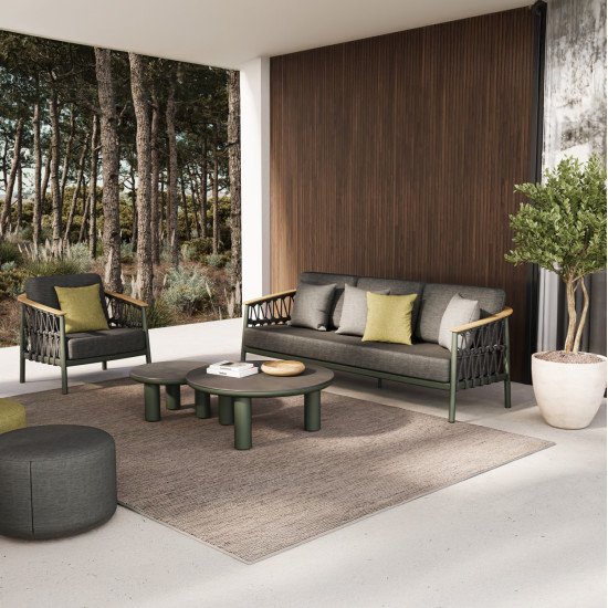 Σετ σαλονι 5τμχ stream hm6426.07 πρασινο αλουμινιο-ανθρακι σχοινι-olefin **