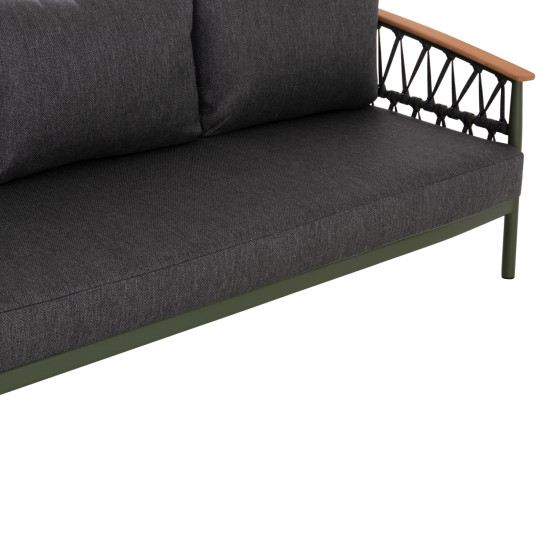 Σετ σαλονι 5τμχ stream hm6426.07 πρασινο αλουμινιο-ανθρακι σχοινι-olefin **