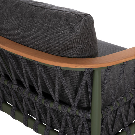 Σετ σαλονι 5τμχ stream hm6426.07 πρασινο αλουμινιο-ανθρακι σχοινι-olefin **