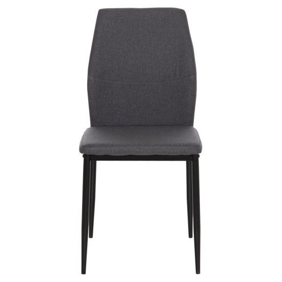 ΚΑΡΕΚΛΑ ΤΡΑΠΕΖΑΡΙΑΣ DIAZ HM18346.01 ΓΚΡΙ ΥΦΑΣΜΑ-ΜΕΤΑΛΛΙΚΑ ΠΟΔΙΑ ΜΑΥΡΑ 43x52x87Υεκ. - 4τεμ **