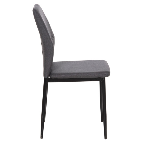 ΚΑΡΕΚΛΑ ΤΡΑΠΕΖΑΡΙΑΣ DIAZ HM18346.01 ΓΚΡΙ ΥΦΑΣΜΑ-ΜΕΤΑΛΛΙΚΑ ΠΟΔΙΑ ΜΑΥΡΑ 43x52x87Υεκ. - 4τεμ **