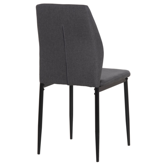 ΚΑΡΕΚΛΑ ΤΡΑΠΕΖΑΡΙΑΣ DIAZ HM18346.01 ΓΚΡΙ ΥΦΑΣΜΑ-ΜΕΤΑΛΛΙΚΑ ΠΟΔΙΑ ΜΑΥΡΑ 43x52x87Υεκ. - 4τεμ **