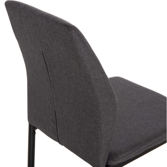 ΚΑΡΕΚΛΑ ΤΡΑΠΕΖΑΡΙΑΣ DIAZ HM18346.01 ΓΚΡΙ ΥΦΑΣΜΑ-ΜΕΤΑΛΛΙΚΑ ΠΟΔΙΑ ΜΑΥΡΑ 43x52x87Υεκ. - 4τεμ **